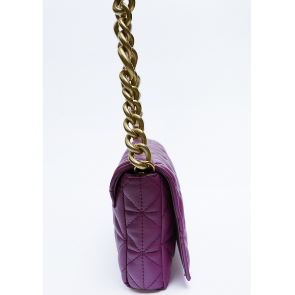 Zara Bags Zara Purple Quilted Chain Strap Shoulder Bag Poshmark